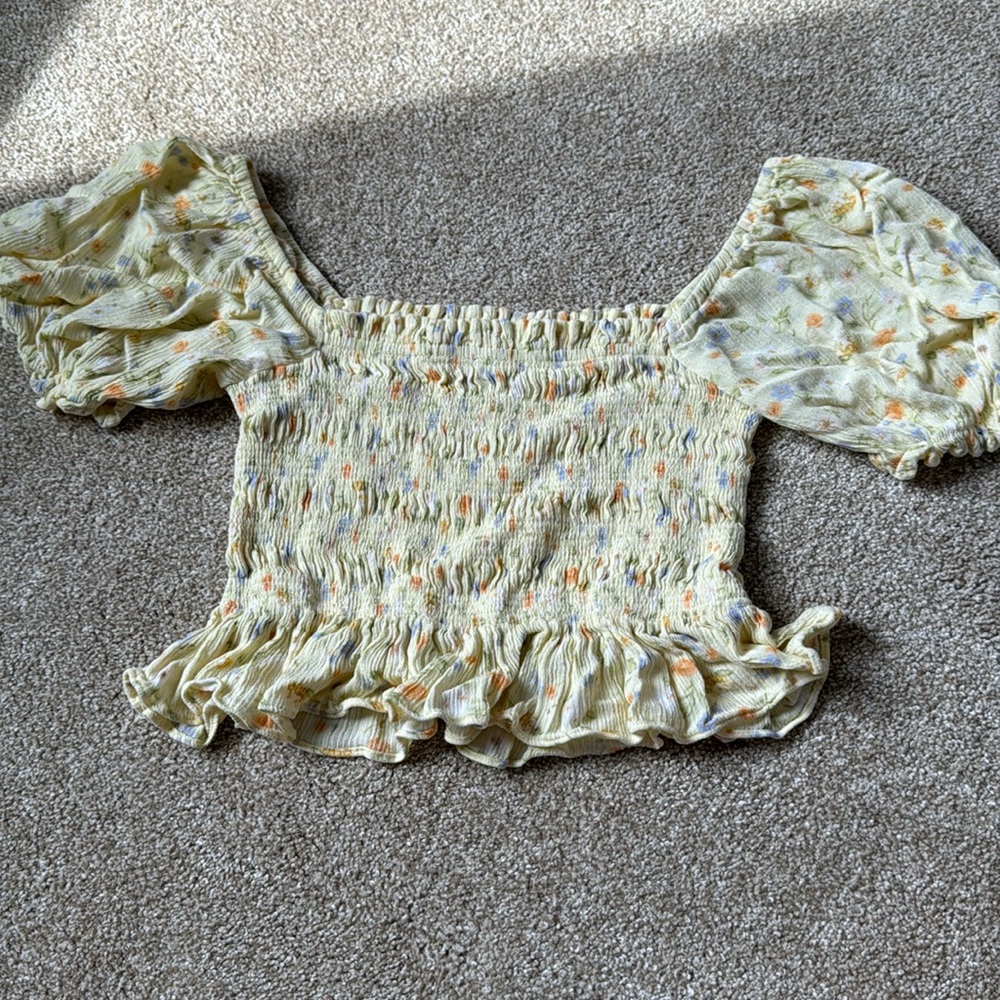 Yellow Floral Crop Top